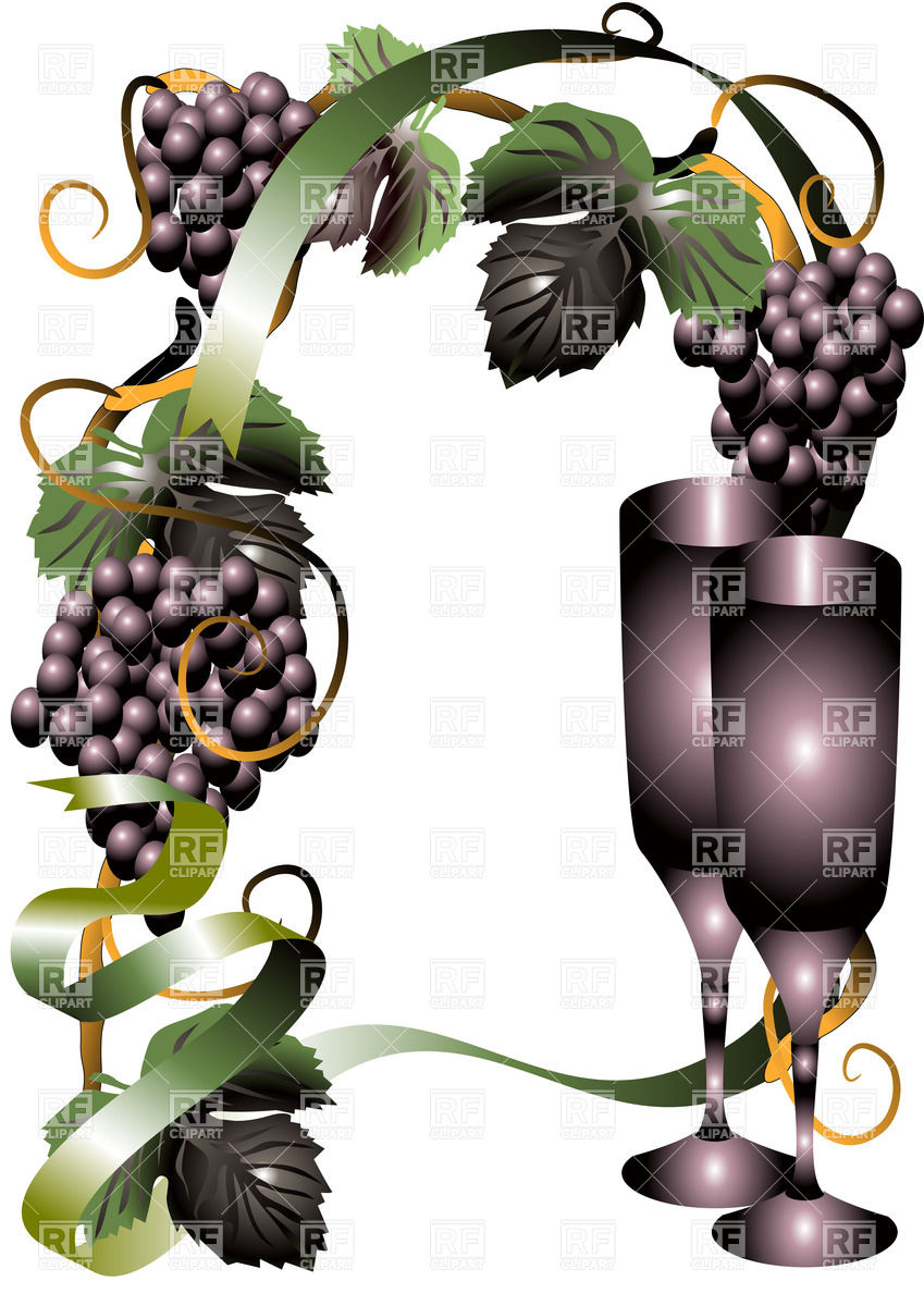 849x1200 Wine Glasses And Grape Vector Image Of Plants And Animals Arkela