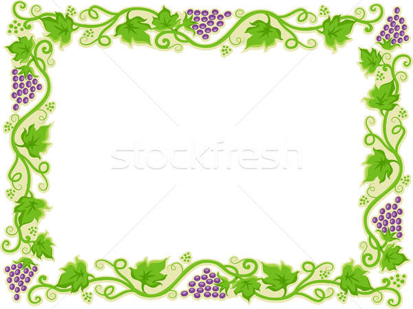 600x450 Frame With Grapevine Borders Vector Illustration Lenm