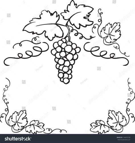 474x502 Cartoon Of A Purple Grape Vine Frame Royalty Free Vector, Vector