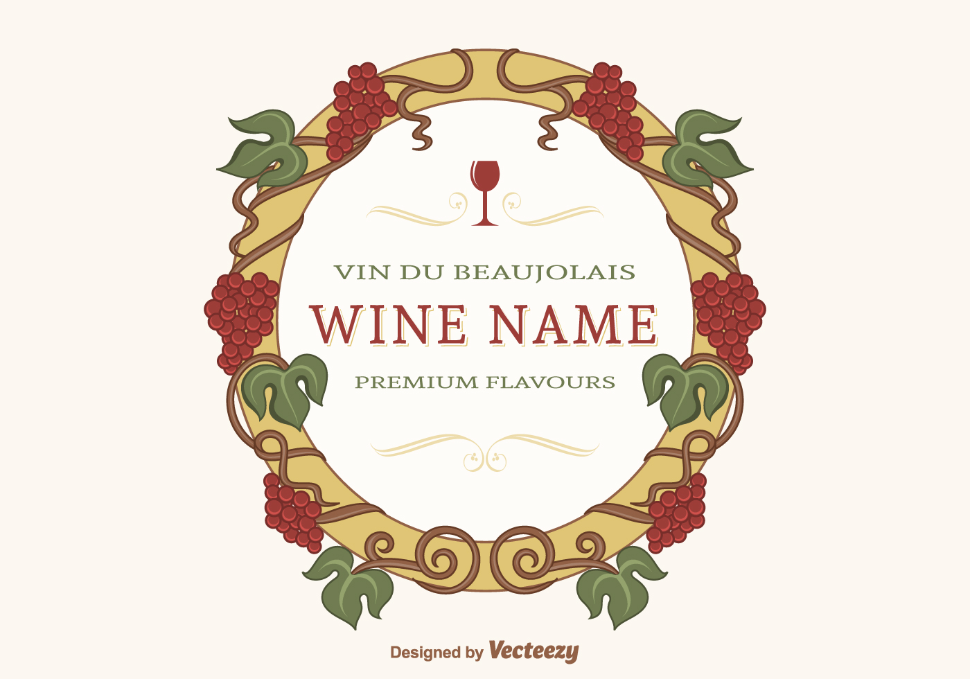 1400x980 Decorative Grape Vines Vector Frame