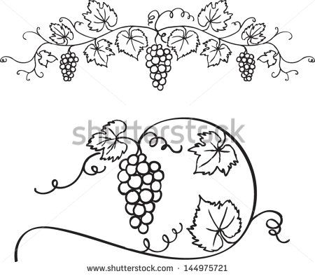 450x394 Decorative Grapes Vine Vector Ornament Fancy Embroidery