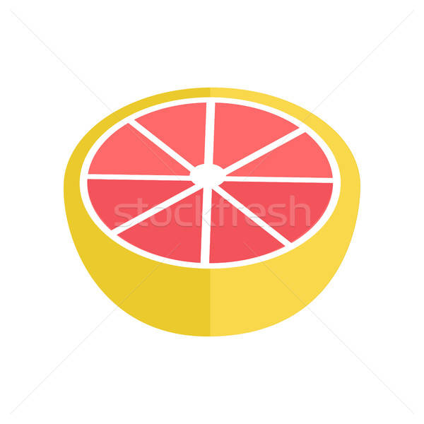 600x600 Grapefruit Vector Illustration In Flat Style Design Vector