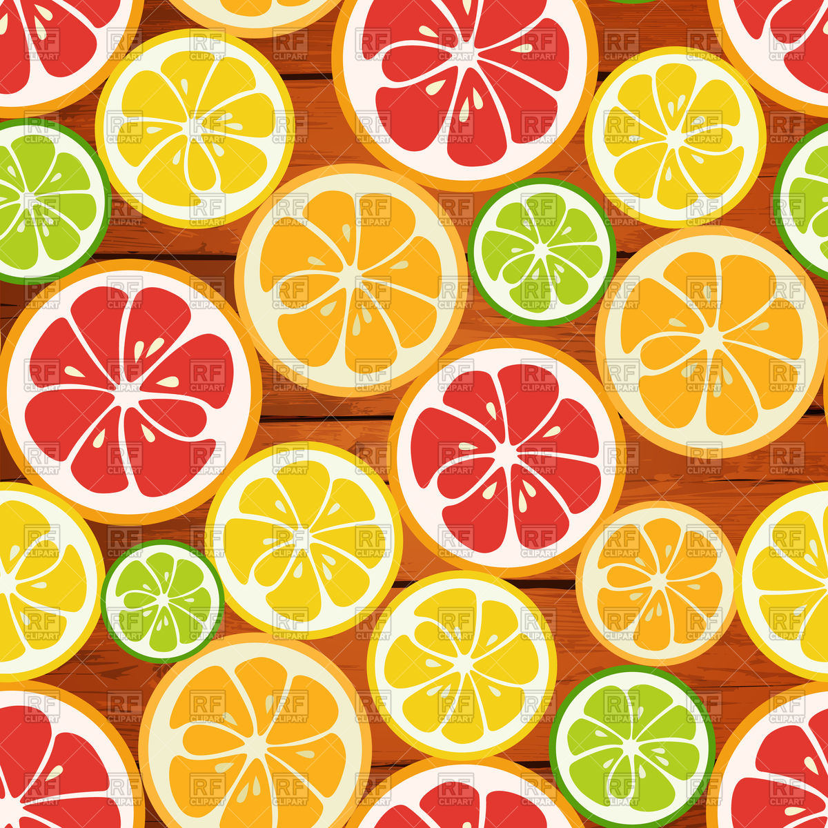 1200x1200 Seamless Pattern With Lime, Orange And Grapefruit Vector Image