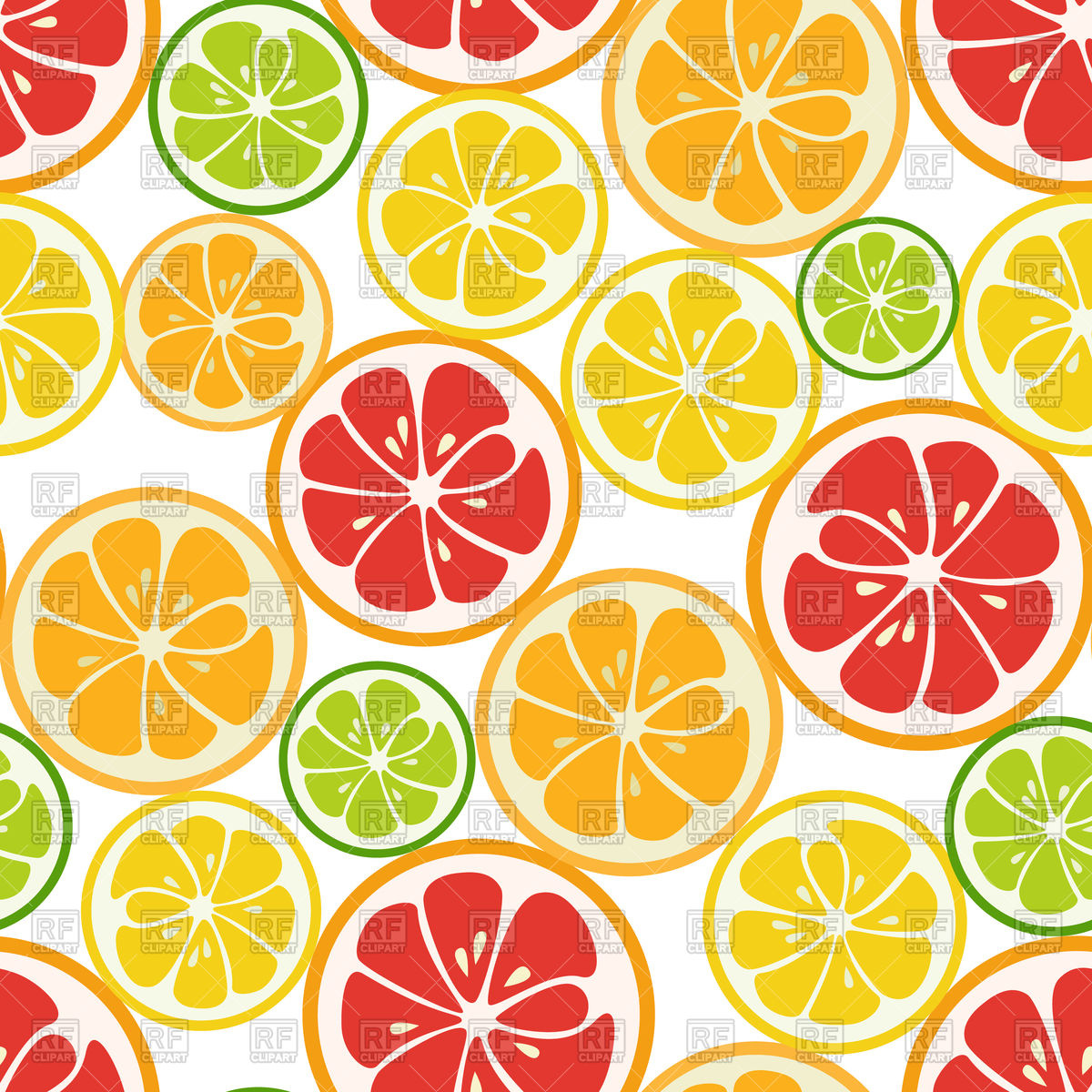 1200x1200 Striped Seamless Pattern With Lime, Orange And Grapefruit Vector