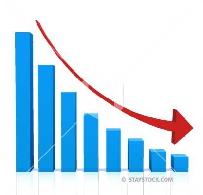 417x400 Downward Arrow Graph Vector Staystock