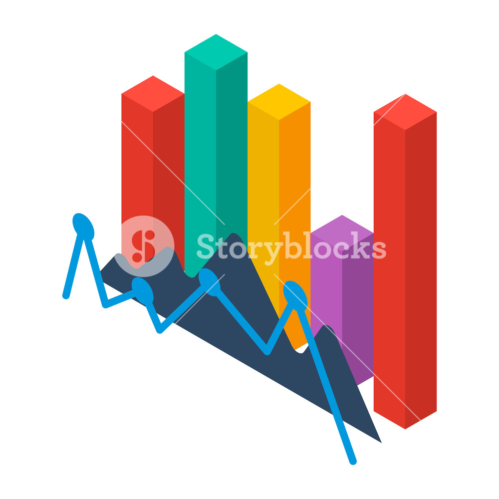 1000x1000 Financial Graph Icon Isometric Of Financial Graph Vector Icon