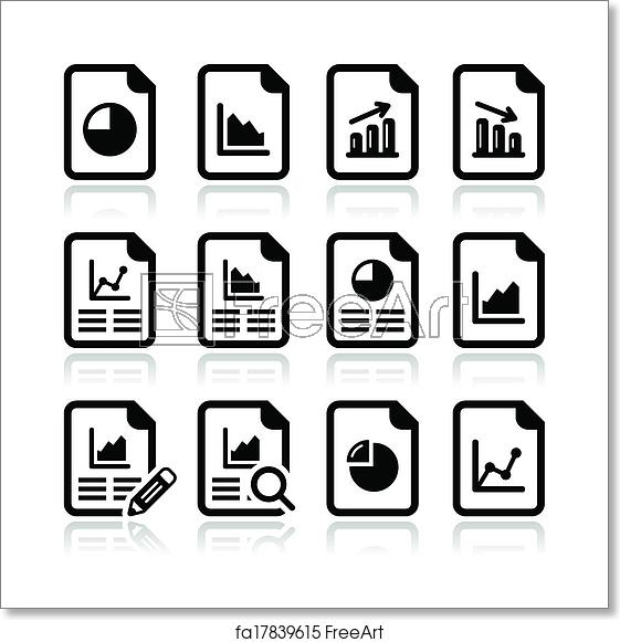 561x581 Free Art Print Of Document With Pie Chart, Graph Icon Vector
