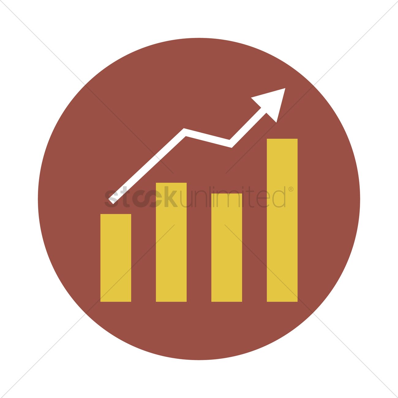 1300x1300 Increasing Bar Graph Icon Vector Image