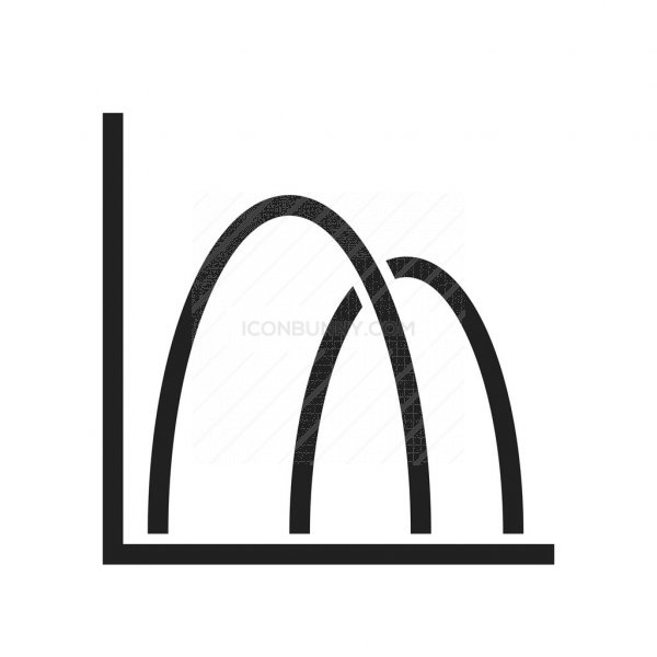 600x600 Bell Shaped Graph Line Icon