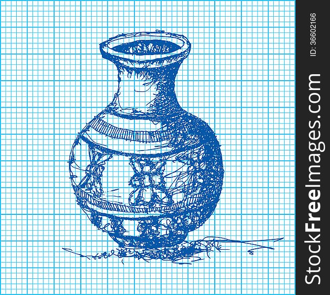Drawing Of Jar On Graph Paper Vector 670x600 Drawing Of Jar On Graph Paper Vector