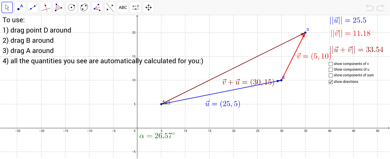 1366x558 Vector Graphing Applet Geogebra