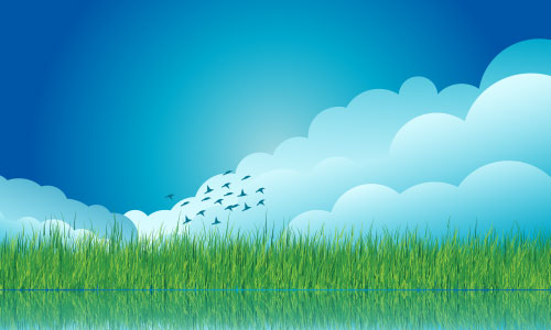 500x300 Illustrator Special Effects Cloud And Grass Background