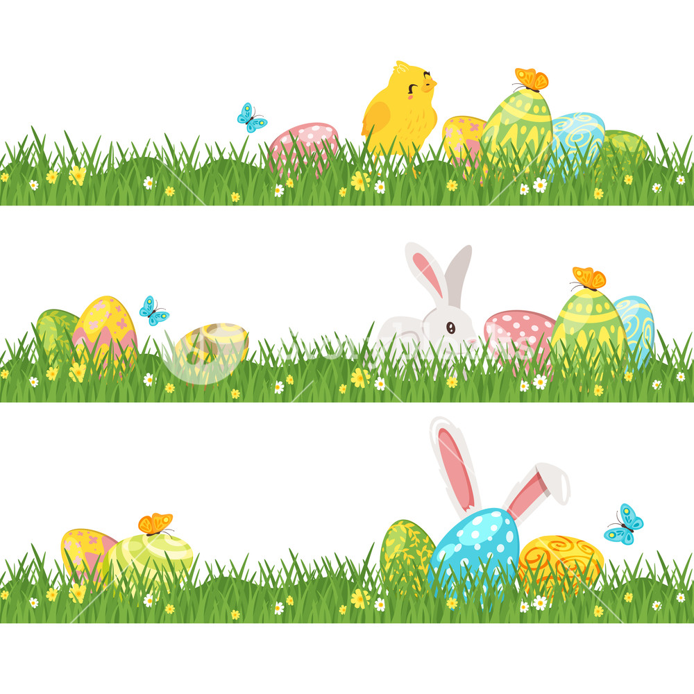 Easter Cartoon Style Green Grass Border Design With Traditional 1000x1000 Easter Cartoon Style Green Grass Border Design With Traditional
