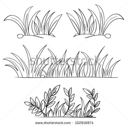 Illustration Of Grass And Plant Outlines 450x440 Illustration Of Grass And Plant Outlines