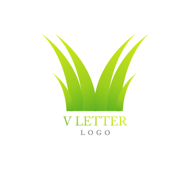389x346 V Grass Alphabet Letter Green Vector Logo Download Alphabet