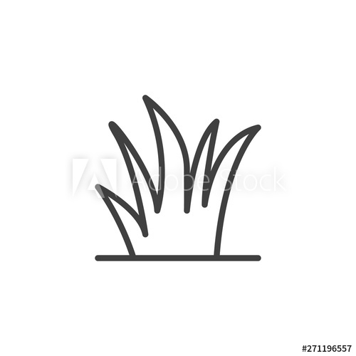 500x500 Grass Plant Line Icon Linear Style Sign For Mobile Concept