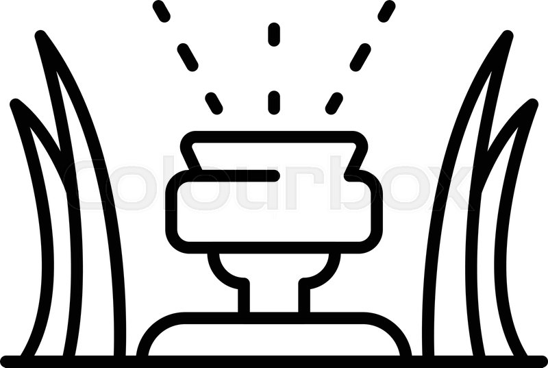 800x537 Grass Water Irrigation Icon Outline Stock Vector Colourbox