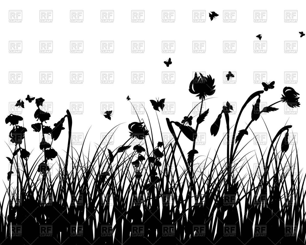 1200x960 Meadow Grass Silhouette Vector Image Of Silhouettes, Outlines
