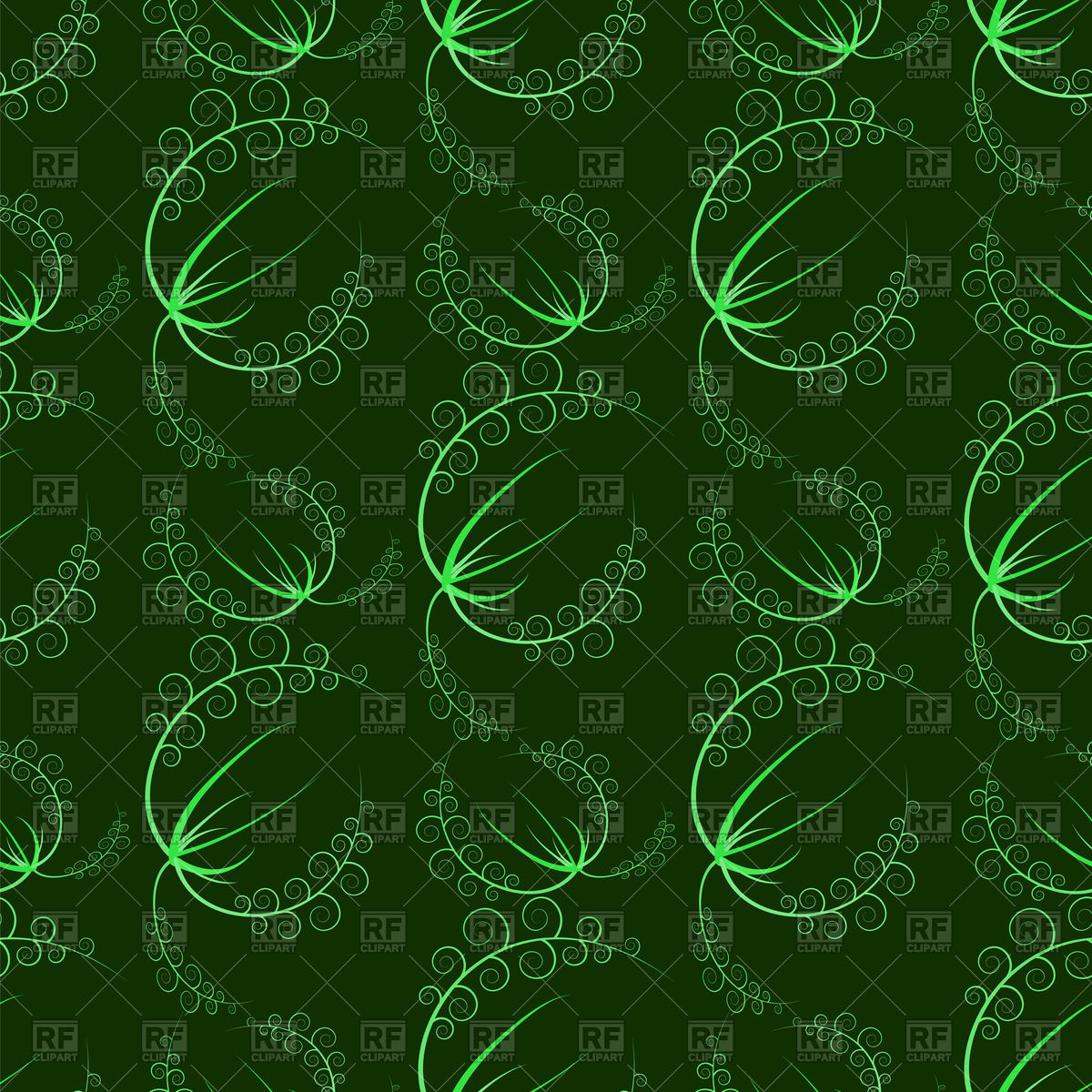 1200x1200 Summer Leaves On Green Background Seamless Grass Pattern Vector