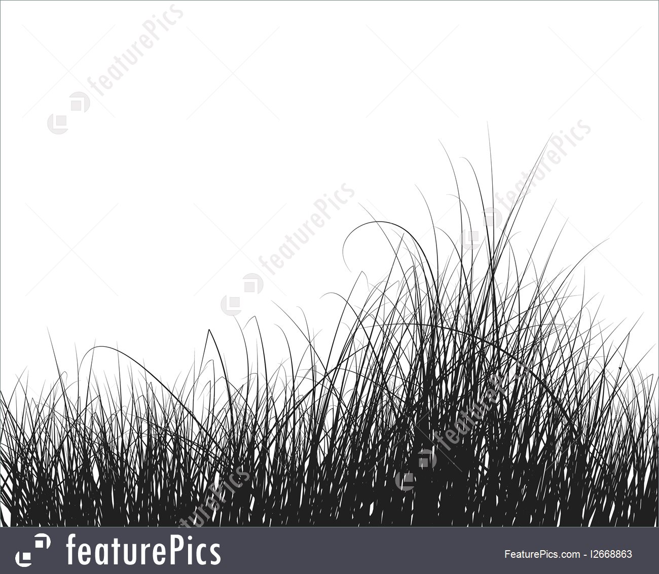 1300x1132 Grass Silhouette Stock Illustration