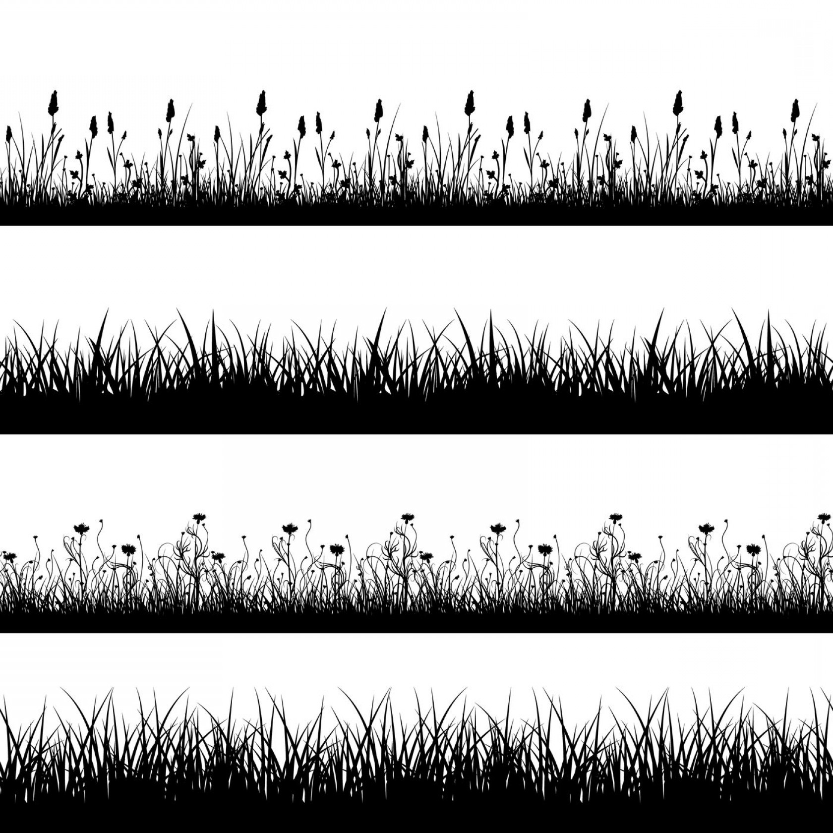 Grass Silhouette Vector At Collection Of Grass Silhouette Vector Free For 