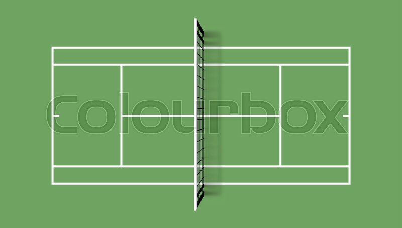 800x454 Tennis Court Grass Cover Field Top Stock Vector Colourbox