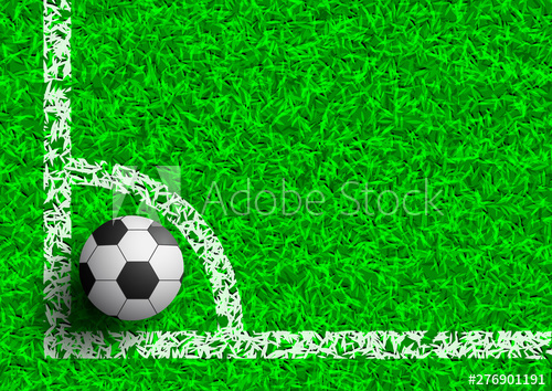 500x354 Football On Corner On Green Grass Field Vector Illustration,top