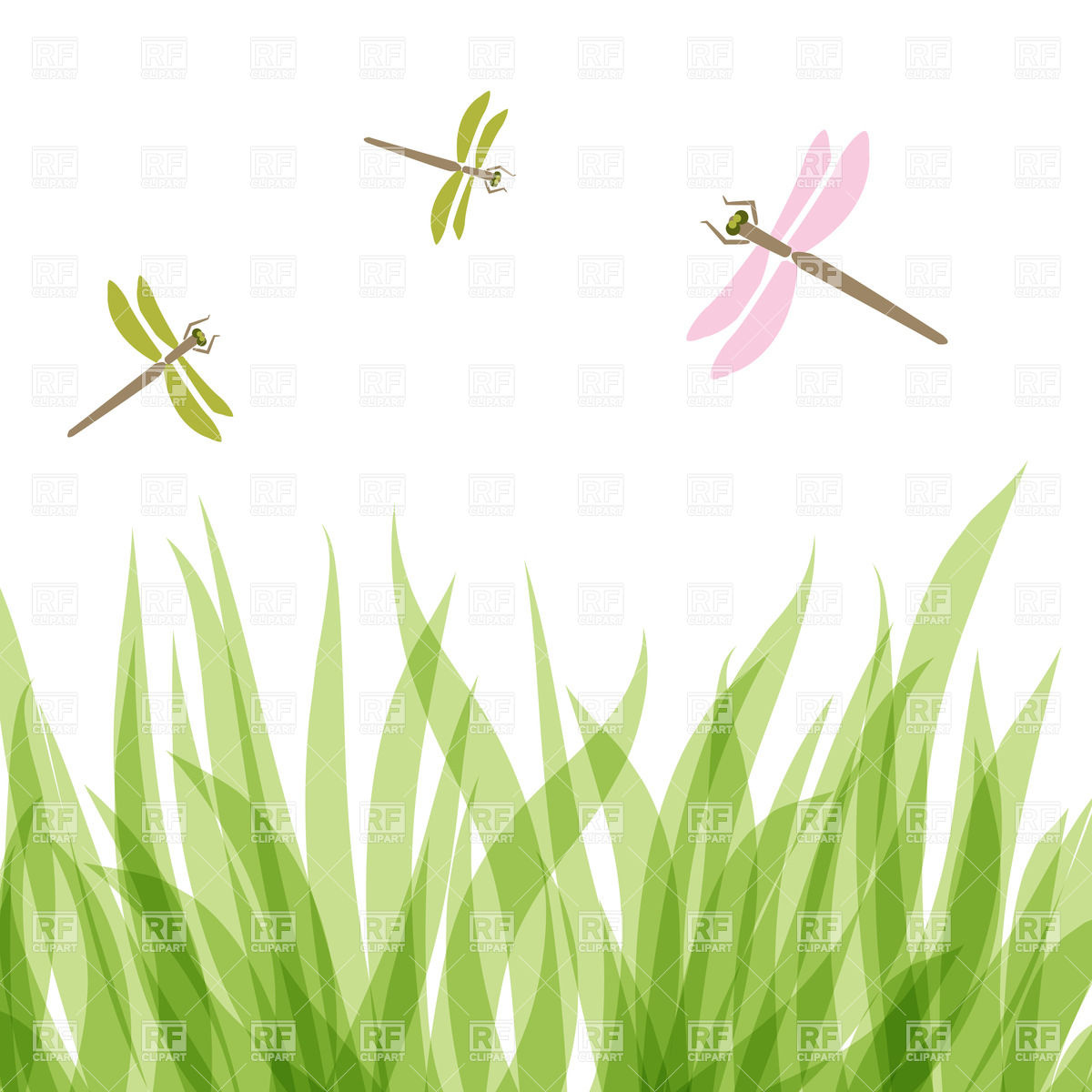 1200x1200 Dragonfly Over Grass Vector Image Of Plants And Animals
