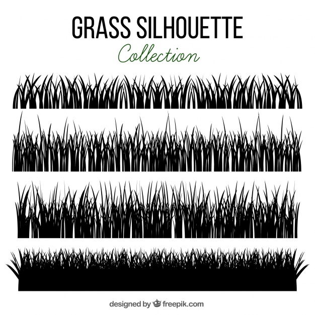 626x626 Grass Silhouette Collection Vector Free Download