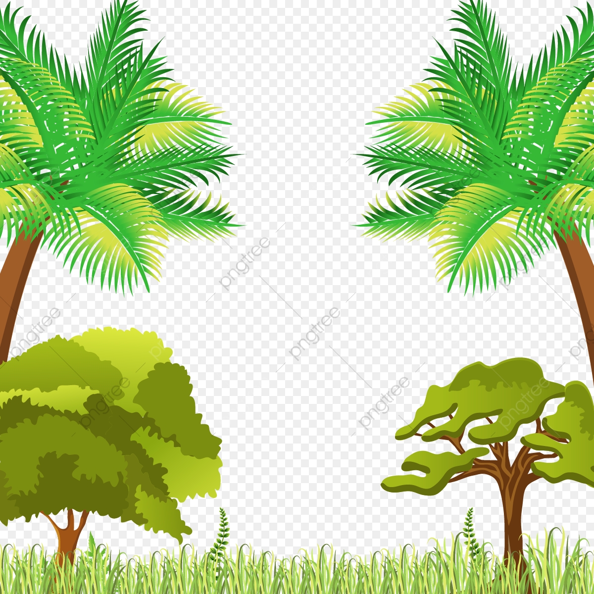1200x1200 Beautiful Natural Scene With Trees And Grass Vector, Beautiful