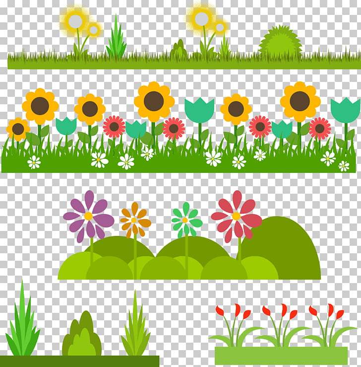 728x739 Flowers Grass Vector