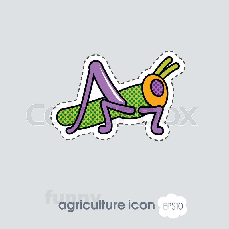 800x800 Grasshopper Locust Icon Agriculture Stock Vector Colourbox
