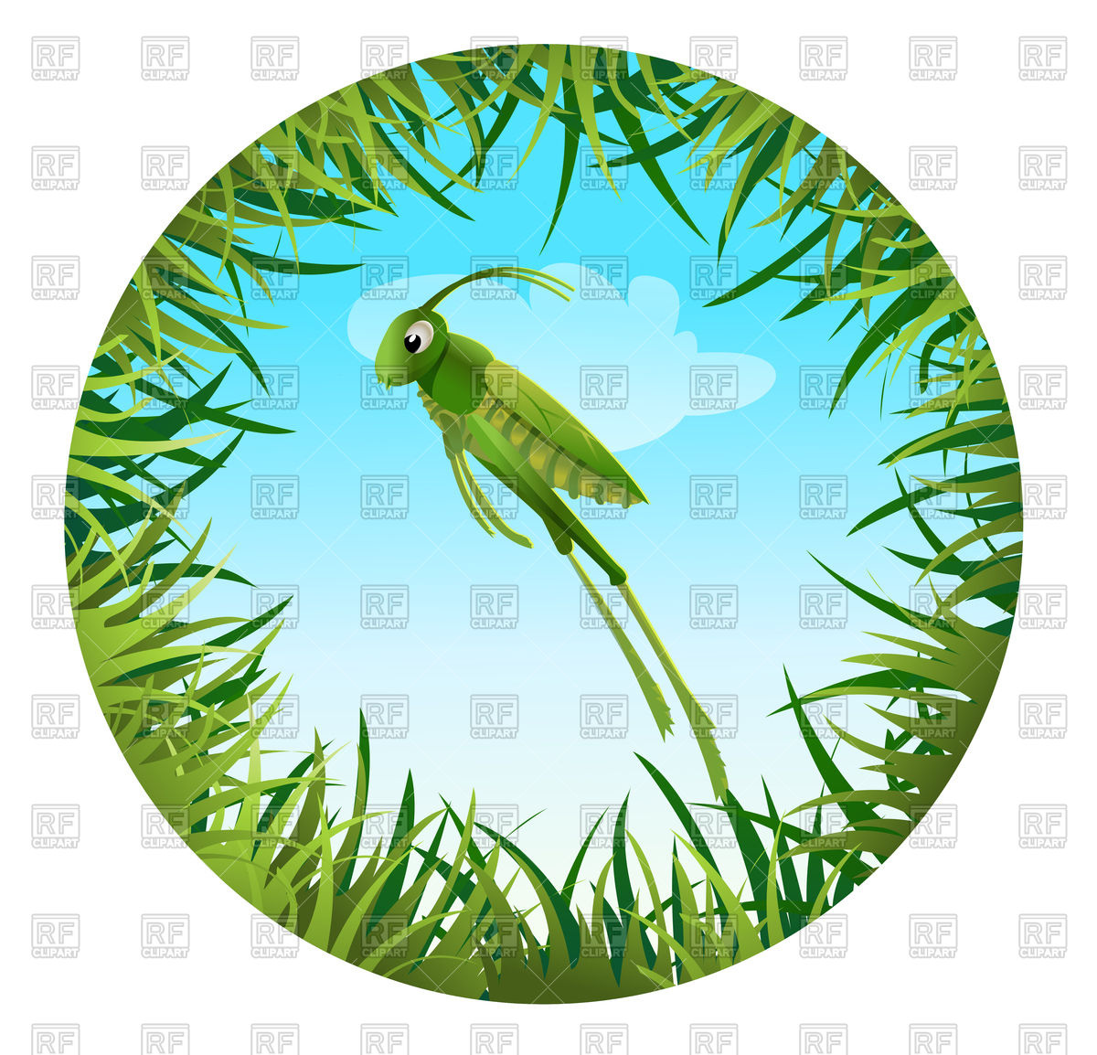 1200x1154 Grasshopper On The Background Of The Sky Vector Image Of Plants