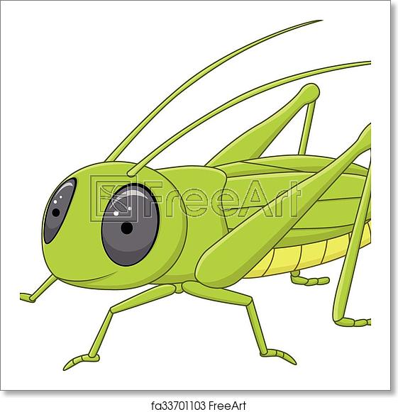 561x581 Free Art Print Of Cute Grasshopper Posing Isolated Vector