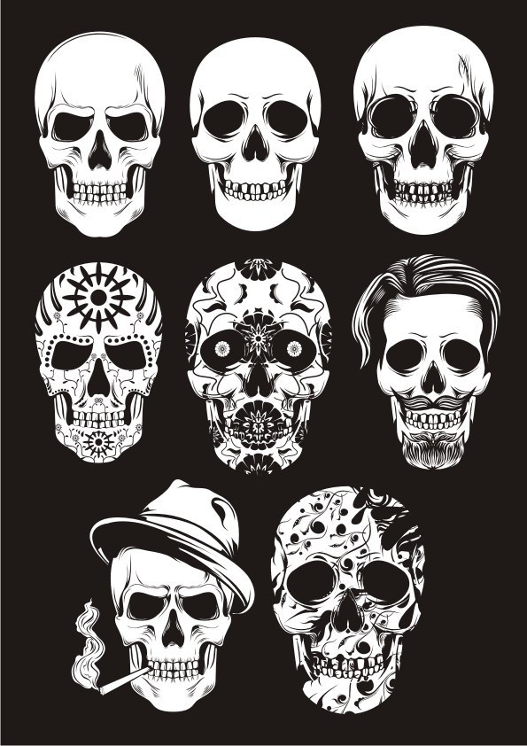595x842 Day Of The Dead Skull Vectors Graphic Design Vector