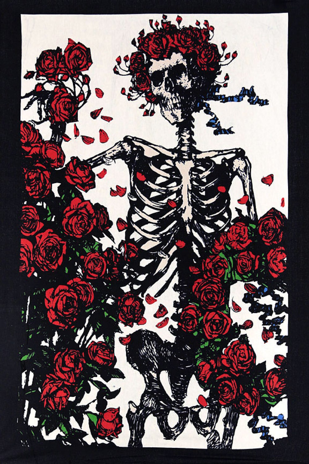 1000x1500 Grateful Dead Skeleton Roses Mini Tapestry