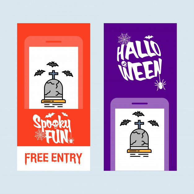 626x626 Happy Halloween Invitation Design With Grave Vector Vector Free
