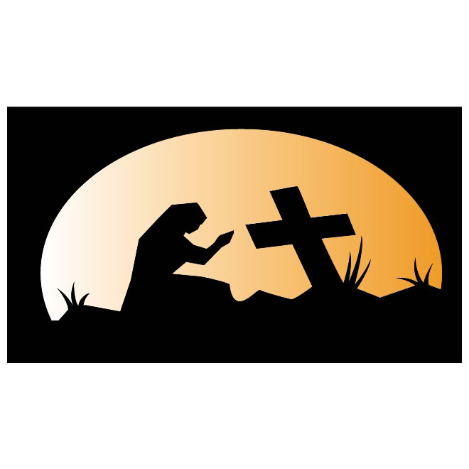 660x660 Praying At The Grave Vector