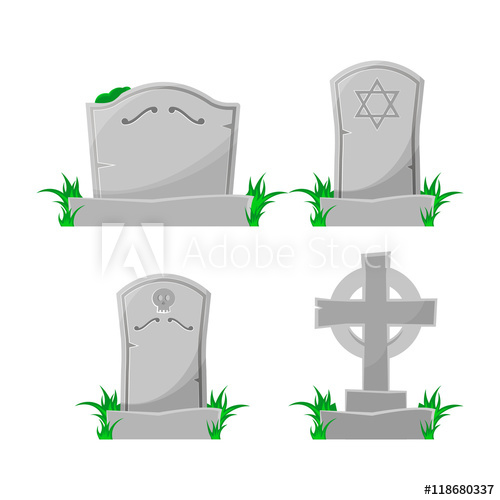 500x500 Set Of Cartoon Grave Vector Illustration