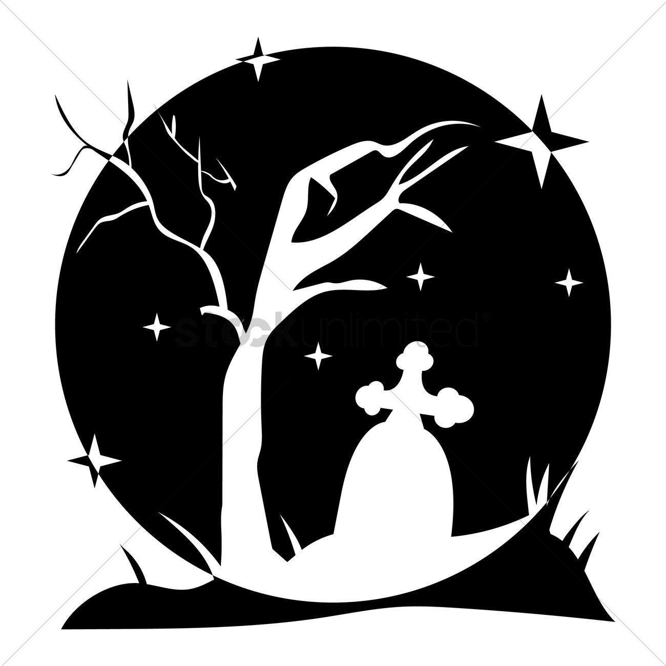 1300x1300 Silhouette Of Grave Vector Image