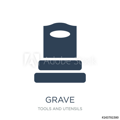 500x500 Grave Icon Vector On White Background, Grave Trendy Filled Icons