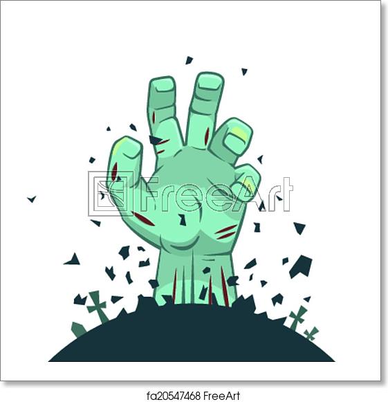 561x581 Free Art Print Of Vector Zombie Hand Rising From The Grave Vector