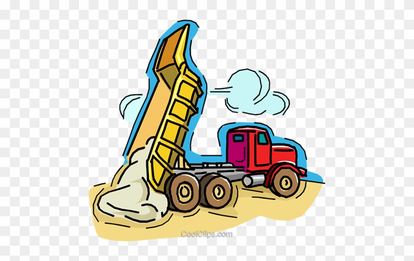 840x531 Dump Truck, Dumping Load Of Gravel Royalty Free Vector
