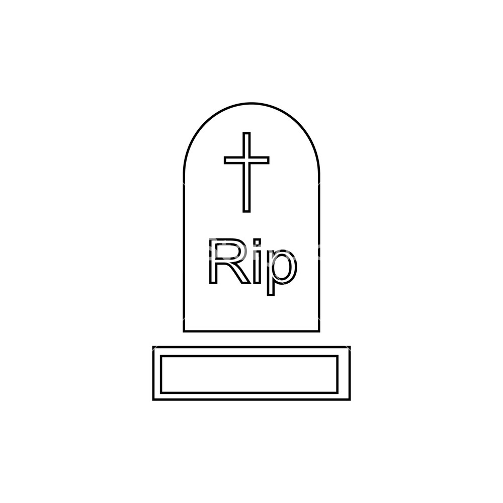 1000x1000 Gravestone Icon Outline Illustration Of Gravestone Vector Icon