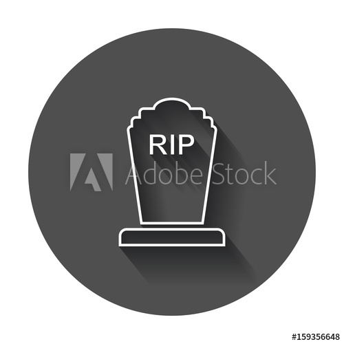 500x500 Halloween Grave Icon In Line Style Gravestone Vector Illustration