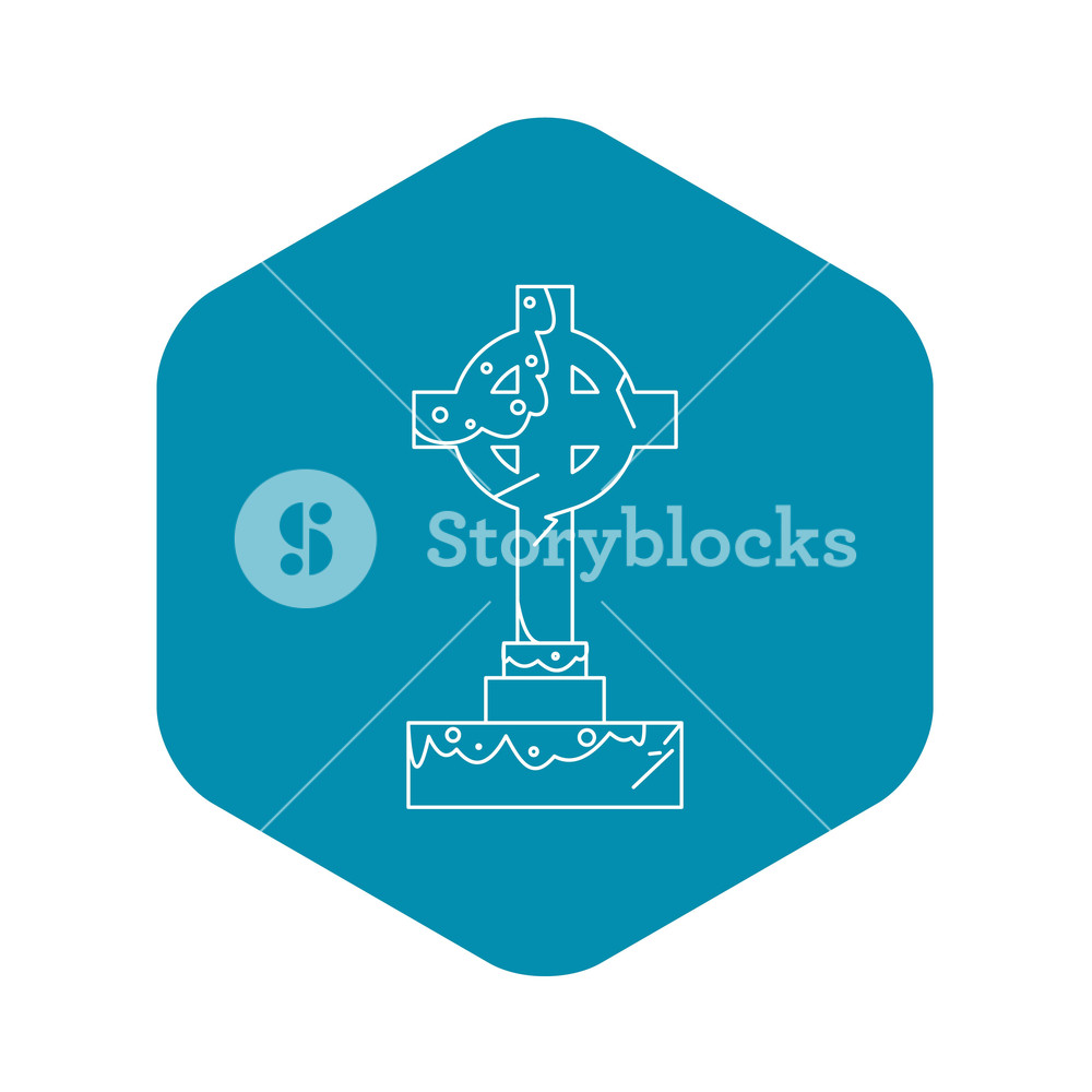 1000x1000 Celtic Cross Gravestone Icon Outline Illustration Of Celtic Cross