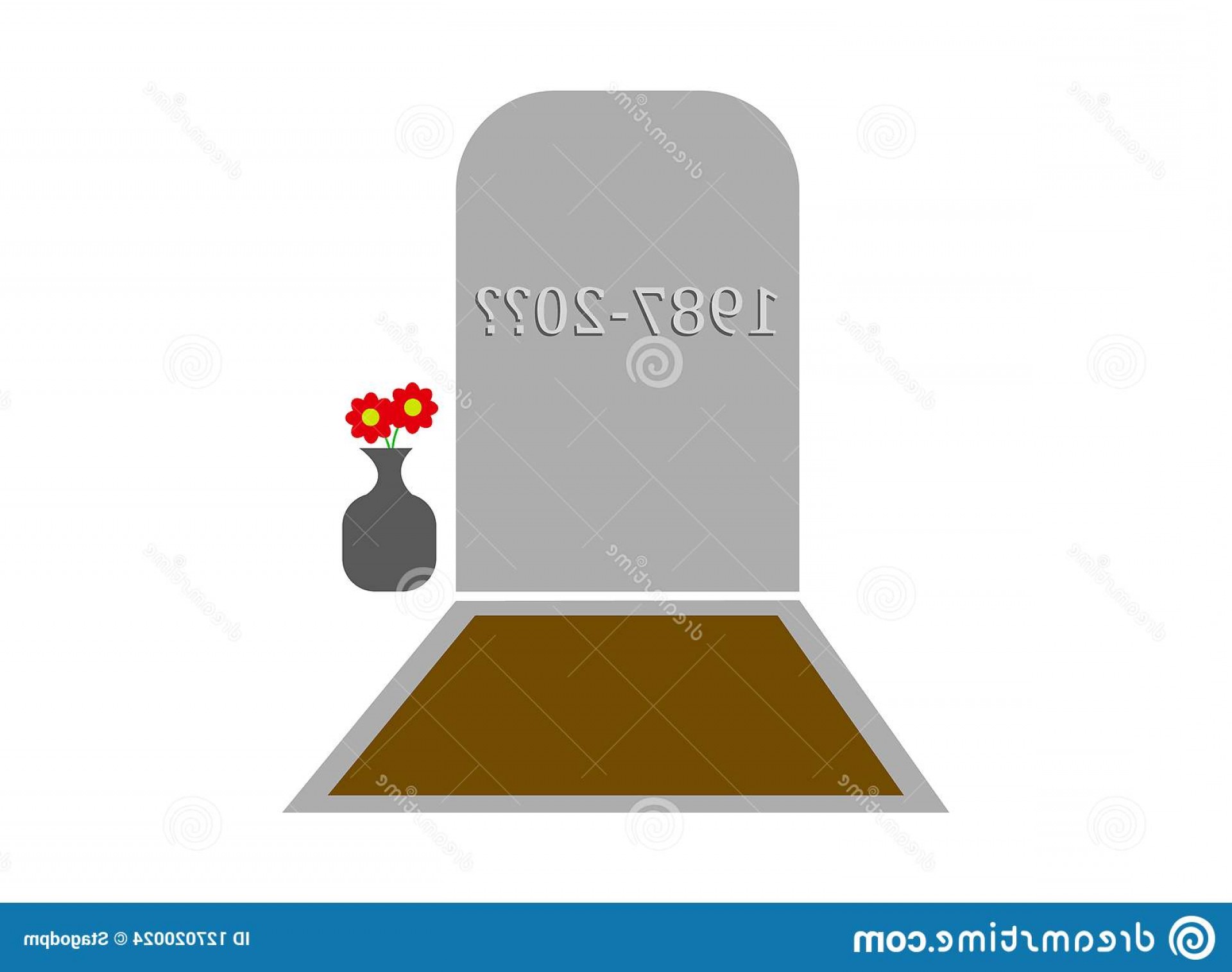 1920x1515 Gravestone Tomb Monument Flower Pot Vector Cartoon Flat