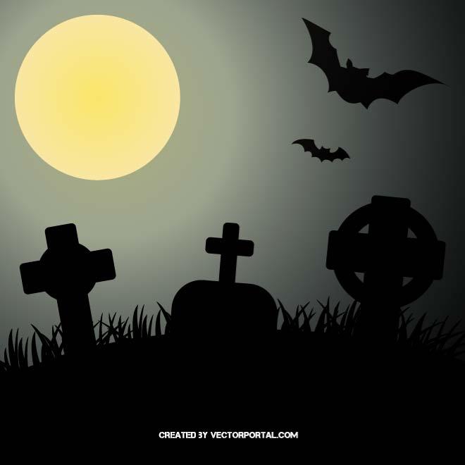 660x660 Halloween Graveyard Vector