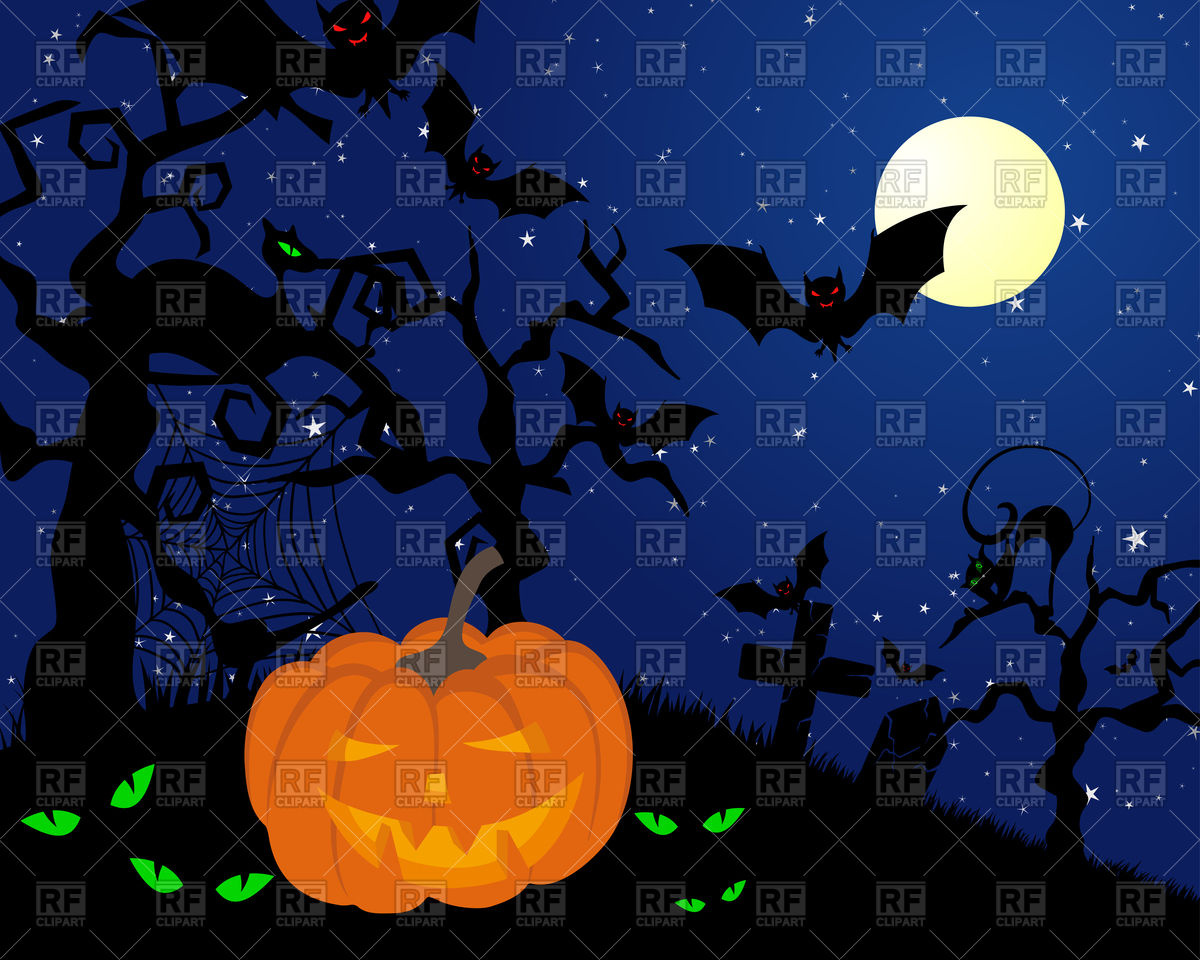 1200x960 Halloween Pumpkin On Graveyard Vector Image Of Holiday Angelp