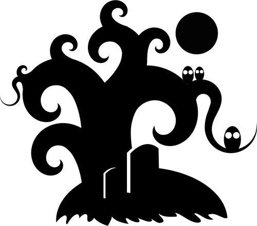 500x441 Spooky Graveyard Vector Illustration